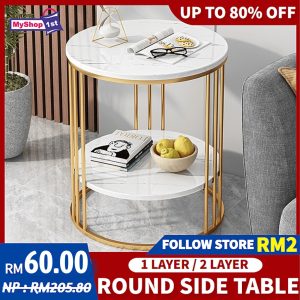 Nordic Style Round Side Table Coffee Table Nordic Modern Style Bedside Table Living Table Meja Coffee Meja Ruang Tamu